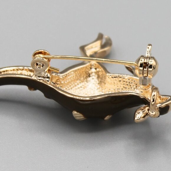 Jewelry pin brooch kangaroo animal Australia brown yellow gold tone fashion new - Picture 6 of 6